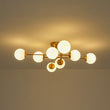 Load image into Gallery viewer, Brass Sputnik Frosted Glass Bubble Linear Sputnik Ceiling Light
