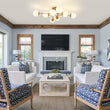 Load image into Gallery viewer, Brass Sputnik Frosted Glass Bubble Linear Sputnik Ceiling Light
