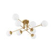Load image into Gallery viewer, Brass Sputnik Frosted Glass Bubble Linear Sputnik Ceiling Light

