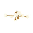 Load image into Gallery viewer, Brass Sputnik Frosted Glass Bubble Linear Sputnik Ceiling Light
