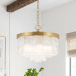 Load image into Gallery viewer, Mid-Century Layered Textured Glass Round Ceiling Light
