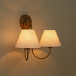 Load image into Gallery viewer, Vintage White Fabric Shade 2-Light Vanity Wall Sconce
