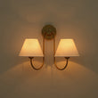 Load image into Gallery viewer, Vintage White Fabric Shade 2-Light Vanity Wall Sconce
