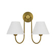 Load image into Gallery viewer, Vintage White Fabric Shade 2-Light Vanity Wall Sconce
