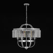 Load image into Gallery viewer, Chrome Faceted Crystal Candle Drum Cage Chandelier
