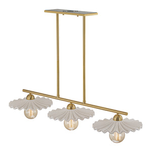 Classic Ceramic Brass 3-Light Kitchen Island Pendant Chandelier