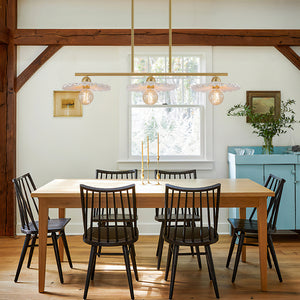 Classic Ceramic Brass 3-Light Kitchen Island Pendant Chandelier