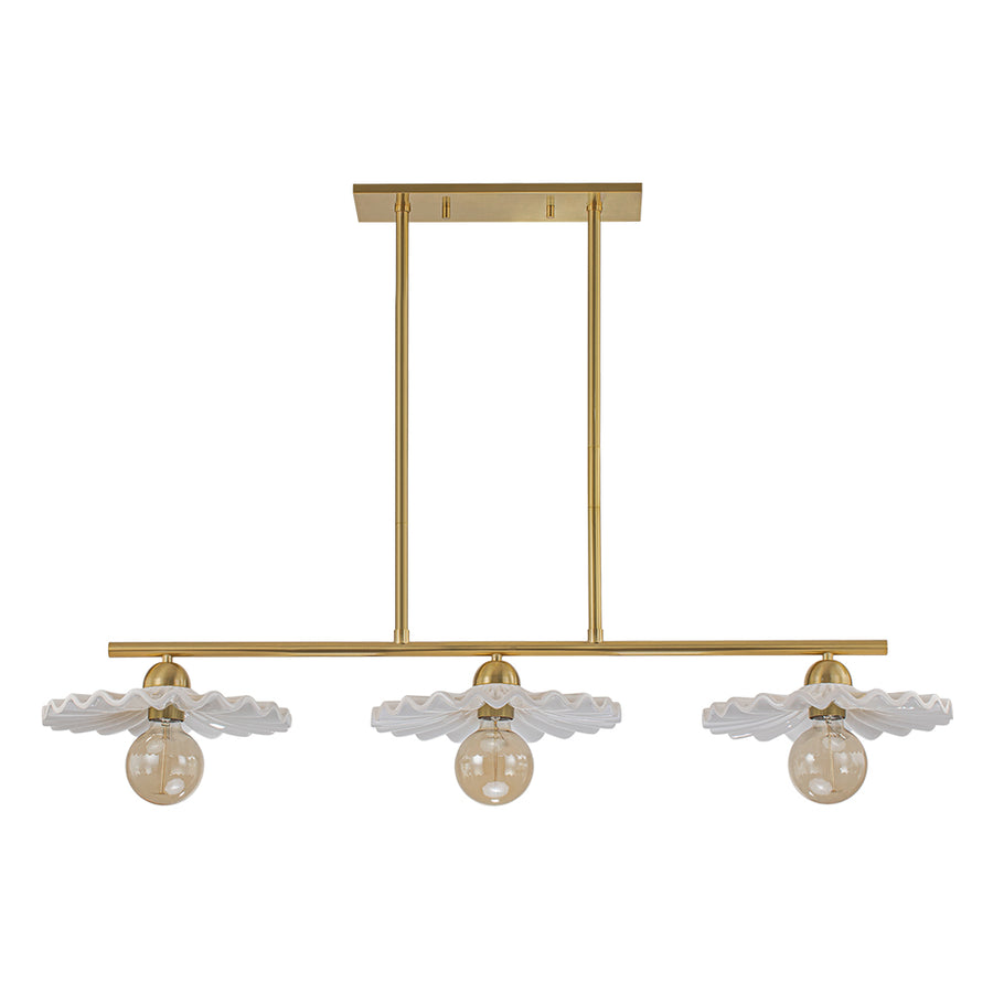 Classic Ceramic Brass 3-Light Kitchen Island Pendant Chandelier