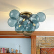 Load image into Gallery viewer, Cluster Blue Glass Globe Bubble Semi Flush Mount
