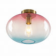 Load image into Gallery viewer, Scandinavian 1-Light Ombre Colored Glass Round Semi Flush
