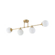 Load image into Gallery viewer, Minimalist White Glass Globe Linear 4-Light Sputnik Semi Flush
