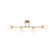 Load image into Gallery viewer, Minimalist White Glass Globe Linear 4-Light Sputnik Semi Flush
