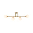 Load image into Gallery viewer, Minimalist White Glass Globe Linear 4-Light Sputnik Semi Flush
