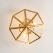 Load image into Gallery viewer, Diamond Vintage Brass Textured Glass Cage Ceiling Light
