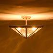 Load image into Gallery viewer, Diamond Vintage Brass Textured Glass Cage Ceiling Light
