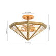 Load image into Gallery viewer, Diamond Vintage Brass Textured Glass Cage Ceiling Light

