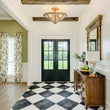 Load image into Gallery viewer, Diamond Vintage Brass Textured Glass Cage Ceiling Light
