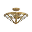 Load image into Gallery viewer, Diamond Vintage Brass Textured Glass Cage Ceiling Light
