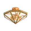 Load image into Gallery viewer, Diamond Vintage Brass Textured Glass Cage Ceiling Light
