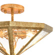 Load image into Gallery viewer, Diamond Vintage Brass Textured Glass Cage Ceiling Light

