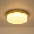 Load image into Gallery viewer, Dimmable LED Round Gold Milky White Glass Flush Mount Light
