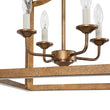 Load image into Gallery viewer, Distressed Gold Bronze Candle Style Square Cage Ceiling Light
