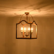 Load image into Gallery viewer, Distressed Gold Bronze Candle Style Square Cage Ceiling Light
