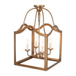 Load image into Gallery viewer, Distressed Gold Bronze Candle Style Square Cage Ceiling Light
