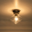 Load image into Gallery viewer, Farmhouse 1-Light Black Layered Clear Glass Semi Flush Mount
