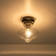 Load image into Gallery viewer, Farmhouse 1-Light Black Layered Clear Glass Semi Flush Mount

