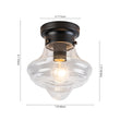 Load image into Gallery viewer, Farmhouse 1-Light Black Layered Clear Glass Semi Flush Mount
