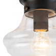 Load image into Gallery viewer, Farmhouse 1-Light Black Layered Clear Glass Semi Flush Mount
