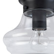 Load image into Gallery viewer, Farmhouse 1-Light Black Layered Clear Glass Semi Flush Mount
