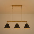 Load image into Gallery viewer, Farmhouse 3-Light Black Gold Conical Kitchen Island Pendant
