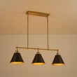 Load image into Gallery viewer, Farmhouse 3-Light Black Gold Conical Kitchen Island Pendant
