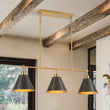 Load image into Gallery viewer, Farmhouse 3-Light Black Gold Conical Kitchen Island Pendant
