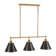 Load image into Gallery viewer, Farmhouse 3-Light Black Gold Conical Kitchen Island Pendant
