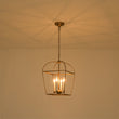Load image into Gallery viewer, Farmhouse 4-Light Vintage Aged Brass Metal Square Cage Pendant
