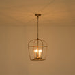 Load image into Gallery viewer, Farmhouse 4-Light Vintage Aged Brass Metal Square Cage Pendant
