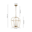Load image into Gallery viewer, Farmhouse 4-Light Vintage Aged Brass Metal Square Cage Pendant
