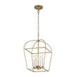 Load image into Gallery viewer, Farmhouse 4-Light Vintage Aged Brass Metal Square Cage Pendant
