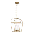 Load image into Gallery viewer, Farmhouse 4-Light Vintage Aged Brass Metal Square Cage Pendant
