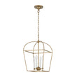 Load image into Gallery viewer, Farmhouse 4-Light Vintage Aged Brass Metal Square Cage Pendant
