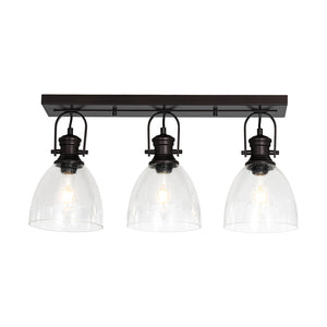 Farmhouse Dual Mount Seeded Glass Linear Ceiling Light