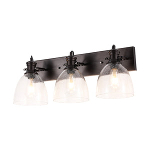 Farmhouse Dual Mount Seeded Glass Linear Ceiling Light