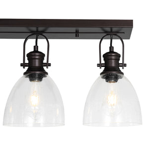Farmhouse Dual Mount Seeded Glass Linear Ceiling Light