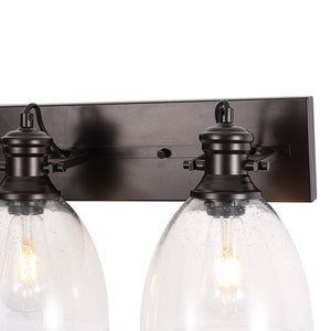 Farmhouse Dual Mount Seeded Glass Linear Ceiling Light