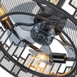 Load image into Gallery viewer, Farmhouse Black Round Crystal Lantern Light Ceiling Fan

