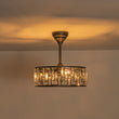 Load image into Gallery viewer, Farmhouse Black Round Crystal Lantern Light Ceiling Fan
