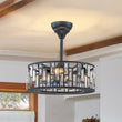 Load image into Gallery viewer, Farmhouse Black Round Crystal Lantern Light Ceiling Fan
